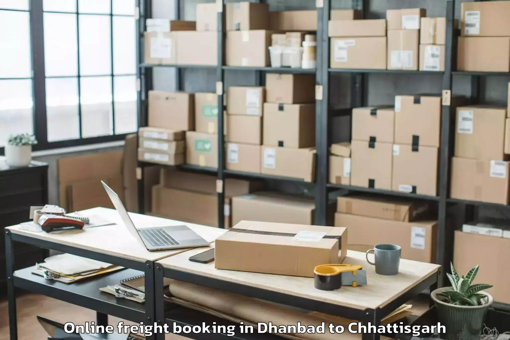 Trusted Dhanbad to Charama Online Freight Booking